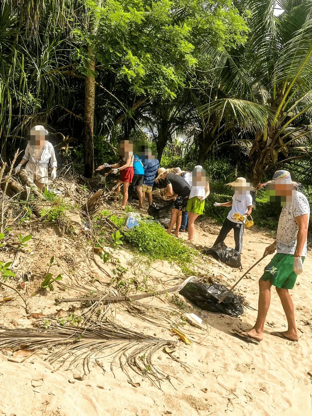 Grupo comunitario limpiando una zona costera