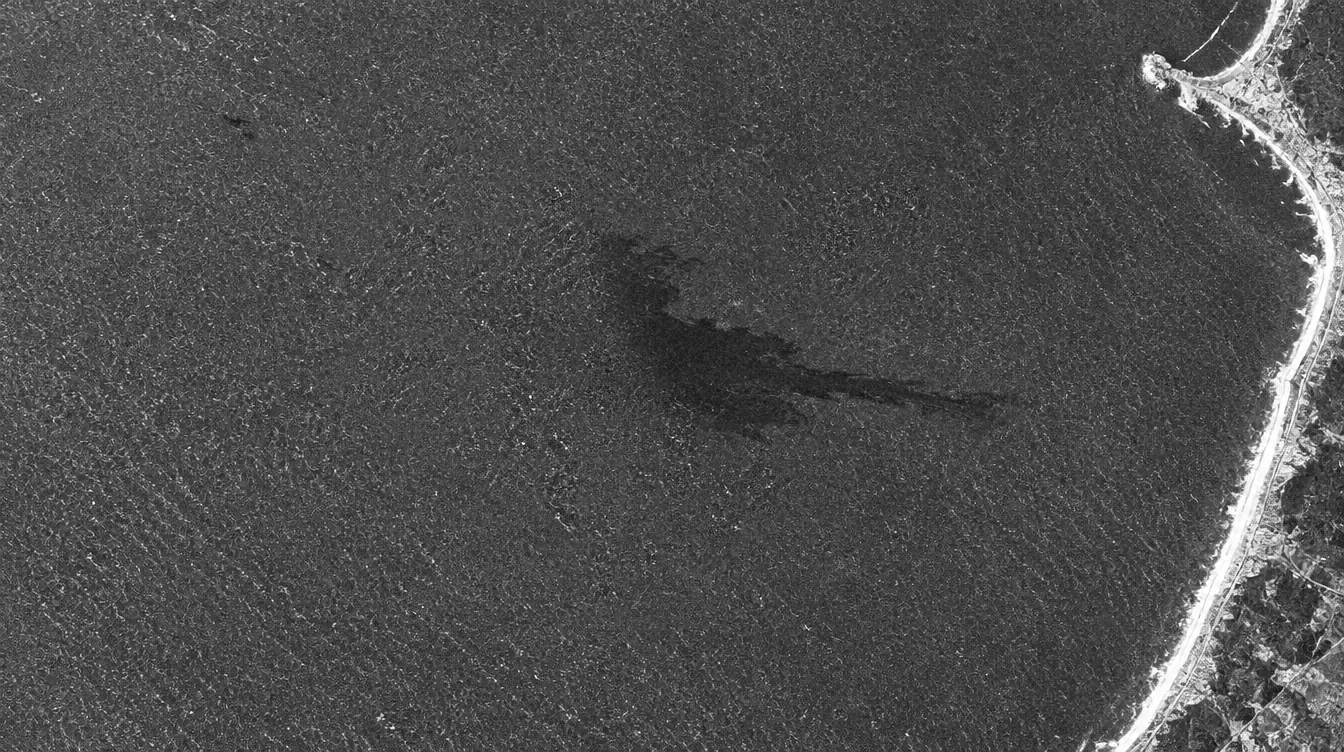 Fotograma de radar T+1 d: la retrodispersión baja detrás de la trayectoria